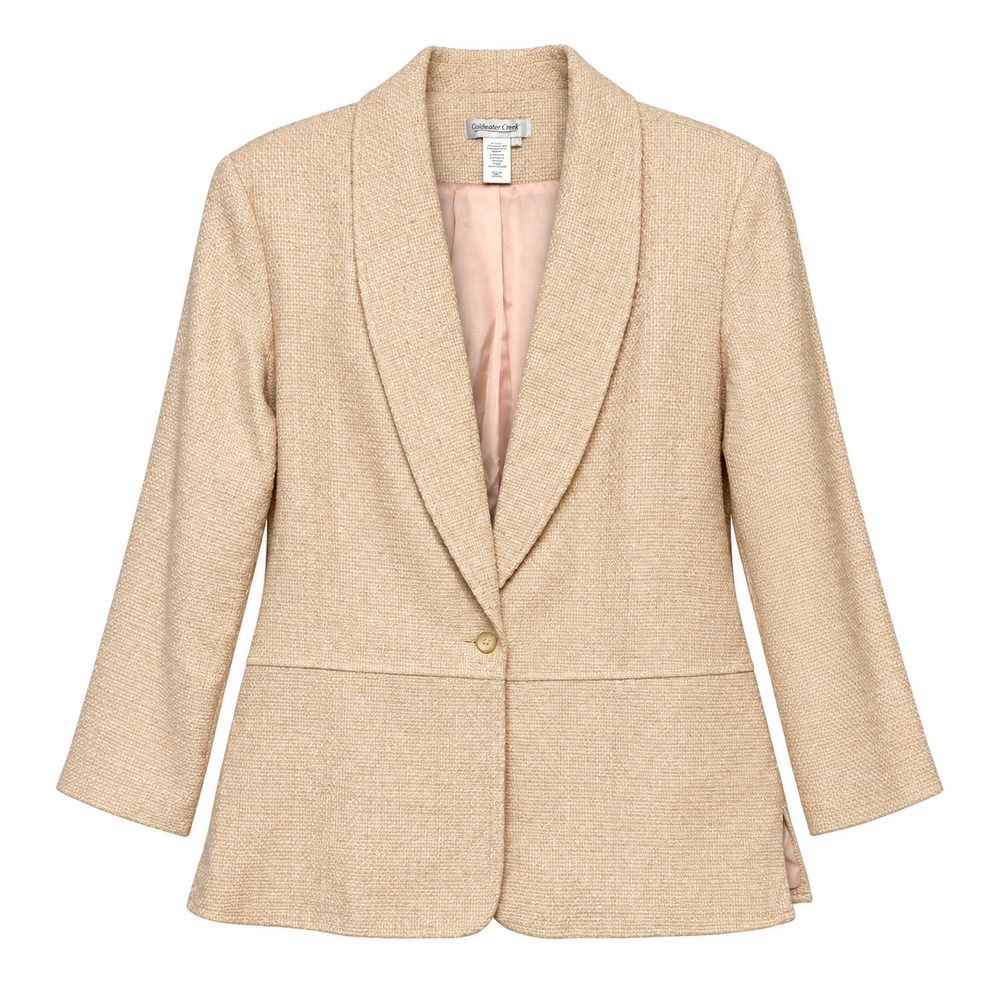 Coldwater Creek Old Money Tweed Blazer Women L Quiet Luxury Coquette Officecore